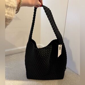 Naghedi Black Woven Shoulder Bag